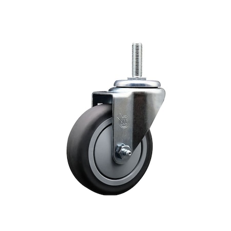 4 Inch Thermoplastic  Rubber Wheel Swivel 58 Inch Threaded Stem Caster Service Caster